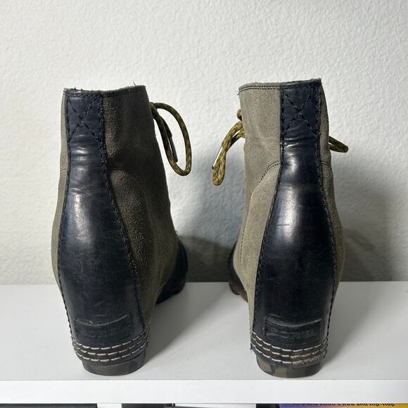 SOREL 1964 Premium Wedge Boots Army Green Camo Size 11 Gorpcore Utility Chic - Picture 8 of 11